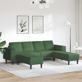  Kavč z blazino Temno zelena 250 x 188 x 76 cm Žametna tkanina, (5000138011) | Shoptok.si