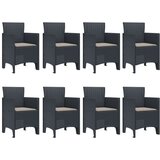  9-delni vrtni jedilni set z blazinami črnega poli ratana, (22089733) | Shoptok.si