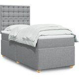 The Living Store Box spring postelja z vzmetnico svetlo siva 90x190 cm blago - Box Spring Postelja, (21428056) Cene