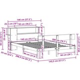 vidaXL Knjižna postelja brez vzmetnice bela 140x200 cm trdna borovina | Shoptok.si
