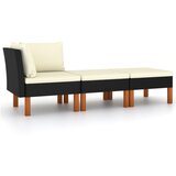 Maison Chic Seti vrtnega pohištva - Vrtna garnitura - Vrtni pohištvo set 3-delna poli ratan in trden evkaliptus, (21815735) | Shoptok.si