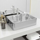 The Living Store Umivalnik z odprtino za pipo 48x37x13,5 cm keramičen srebrn - Umivalnik, (21751167) | Shoptok.si