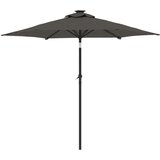  Vrtni suncobran s čeličnom šipkom LED antracit 225x225x212 cm | shoptok.hr