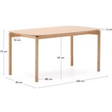 Kave Home Blagovaonski stol u dekoru jasena 90x160 cm Indara – | shoptok.hr