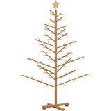 vidaXL Drveno božićno drvce s stalakom Smeđa 150 cm Masivna borovina | shoptok.hr
