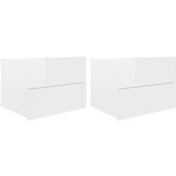 Furnova Nočne omarice 2 kosa visok sijaj bele 40x30x30 cm iverna plošča, (21927360) | Shoptok.si
