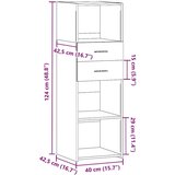 vidaXL Visoka komoda bijela 40 x 42,5 x 124 cm od konstruiranog drva | shoptok.hr