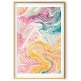  Plakat Colorful Chaos - dynamic shapes in shades of pink yellow and blue 29.7x42 Zlatni okvir s margom | shoptok.hr
