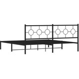 Metalni okvir za krevet s uzglavljem crni 193x203 cm | shoptok.hr