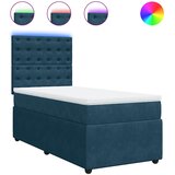 Box spring krevet s madracem plavi 90x200 cm baršunasti | shoptok.hr