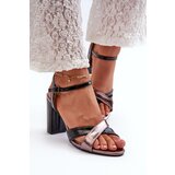 Boto Eco Leather High Heel Platform Sandals Black Abilica | Shoptok.si