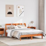 vidaXL Posteljni okvir brez vzmetnice voščeno rjav 140x190 cm borovina Cene