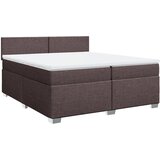 vidaXL Box spring postelja z vzmetnico temno rjav 200x200 cm blago, (21302377) | Shoptok.si