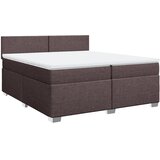 vidaXL Krevet s oprugama i madracem tamnosmeđi 200x200 cm od tkanine | shoptok.hr