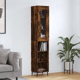  Visoka komoda dimljeni hrast 34,5x34x180cm konstruiranog drva | shoptok.hr