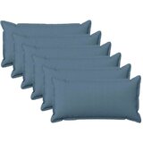  Jastuk s jastukom HOUTEN 6 kom. Traper plava Umjetni lan - Trapere plave boje 40 x 80 cm 6 | shoptok.hr