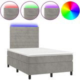  Box spring s madracem LED svjetlosivi 120x200 cm baršun | shoptok.hr
