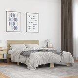 Furnova Posteljni okvir sonoma hrast 135x190 cm inž. les in kovina, (21939677) | Shoptok.si