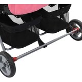  Dječja kolica za blizance ružičasto-crna čelična | shoptok.hr
