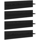 Police na zidu s policom 4 pcs Crni hrast 80 x 11,5 x 18 cm | shoptok.hr