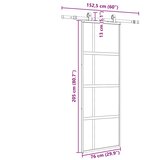  Klizna vrata s priborom crna 76 x 205 cm kaljeno staklo | shoptok.hr