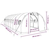  Rastlinjak z jeklenim okvirjem bel 24 m² 8x3x2 m | Shoptok.si