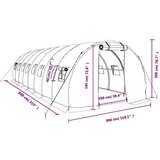  Staklenik s čeličnim okvirom bijeli 24 m² 8 x 3 x 2 m | shoptok.hr