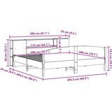  Knjižna postelja brez vzmetnice vošč. rjava 200x200 cm borovina, (21610119) | Shoptok.si