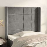  Uzglavlje s ušima svjetlosivo 83x16x118/128 cm baršunasto | shoptok.hr