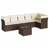 Maison Chic Seti vrtnega pohištva - Vrtna garnitura - Vrtni pohištvo set 7-delna z blazinami rjav poli ratan, (21802072) | Shoptok.si