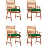 Maison Chic Zunanji Jedilni stoli - Vzorci stoli 4 kosi z blazinami trden akacijev les A2111, (22030935) | Shoptok.si