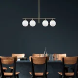  Vislica ROE zlatna, metal/ staklo, 81 x 15 x 36-76 cm, podesiva visina, promjer kugli 15 cm, 4 x E14 40 W