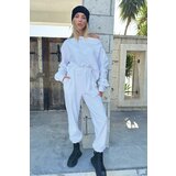 Trend Alaçatı Stili Women's White Double Pocket Elastic Waist And Cuff Jogging Textured Trousers | Shoptok.si