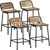 vidaXL Barski stolci 4 kom 46x35,5x70 cm masivnog obnovljenog drva | shoptok.hr