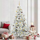  Umjetno božićno drvce s nogom Bijelo 210 cm PVC i čelik | shoptok.hr