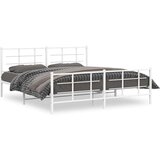 vidaXL Metalni okvir kreveta uzglavlje i podnožje bijeli 183x213 cm | shoptok.hr