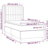  box spring s madracem LED svjetlosivi 100x200 cm baršun | shoptok.hr