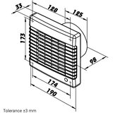  Dalap 41117 - Aksijalni ventilator sa automatskom žaluzijom 125 LV 12 22W/12V | Eponuda.com