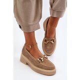 Zazoo 3429 Suede Women's Moccasins With Decoration Beige | shoptok.hr