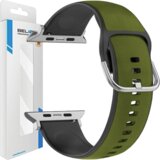 Beline pas za apple watch silico leather 42/44/45/49MM zeleno-črn, (21969086) | Shoptok.si