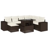  8-dijelni set vrtnih sofa s jastucima smeđi od poliratana | shoptok.hr