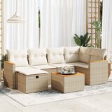 vidaXL 7-dijelni set vrtnih sofa od poliratana s jastucima bež | shoptok.hr