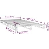  Od paleta bijeli 75x190 cm od masivne borovine 2FT6 mali | shoptok.hr