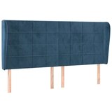  Vzglavje z ušesi temno modra 183x23x118/128 cm žamet, (20954145) | Shoptok.si