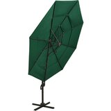  Suncobran s 4 razine i aluminijskom šipkom zeleni 3 x 3 m | shoptok.hr