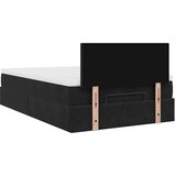 vidaXL Otomanski posteljni okvir z vzmetnico črn 120x190 cm žamet | Shoptok.si