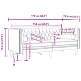 vidaXL Komplet Chesterfield kavčev z vzglavniki 3-delna črn žamet | Shoptok.si