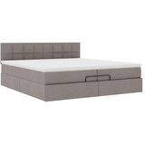  Otomanski krevet s madracem smeđesivi 200x200 cm tkanine | shoptok.hr