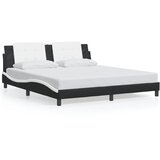  The Living Store Posteljni okvir z vzglavjem črn in bel 180x200 cm umetno usnje - Posteljni Okvir, (21445923) | Shoptok.si