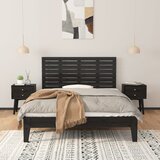  Zidno uzglavlje crni 126x3x63 cm od masivne borovine | shoptok.hr